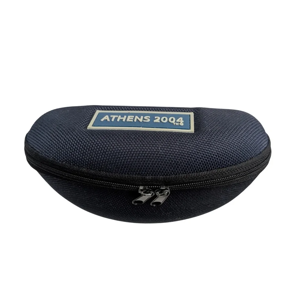 Athens 2004 Olympic Games Sunglasses Hard Case Zippered Belt Loop Logo Navy Blue